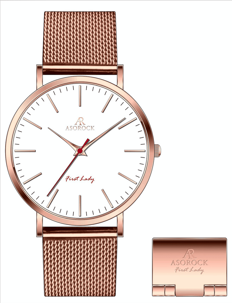 RoseGold/White FirstLady - from ASOROCK WATCHES  a black african american owned luxury unique watch brand with swiss rolex AP homage style watches 
