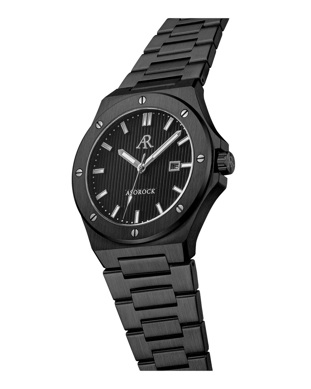 All black Mansa - from ASOROCK WATCHES  a black african american owned luxury unique watch brand with swiss rolex, Audemars Piguet, patek homage inspired style watches. Also a custom vvs moissanite diamond watch maker.