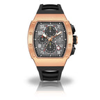 Rosegold/Black Motorsport GT - from ASOROCK WATCHES  a black african american owned luxury unique watch brand with swiss rolex, Audemars Piguet, patek homage inspired style watches. Also a custom vvs moissanite diamond watch maker.