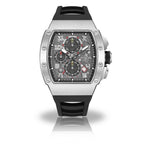 Silver/Black Motorsport GT - from ASOROCK WATCHES  a black african american owned luxury unique watch brand with swiss rolex, Audemars Piguet, patek homage inspired style watches. Also a custom vvs moissanite diamond watch maker.