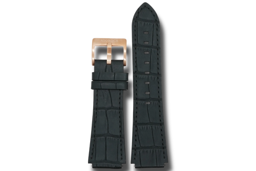 Constellation black leather strap (select clasp) - from ASOROCK WATCHES  a black african american owned luxury unique watch brand with swiss rolex, Audemars Piguet, patek homage inspired style watches. Also a custom vvs moissanite diamond watch maker.