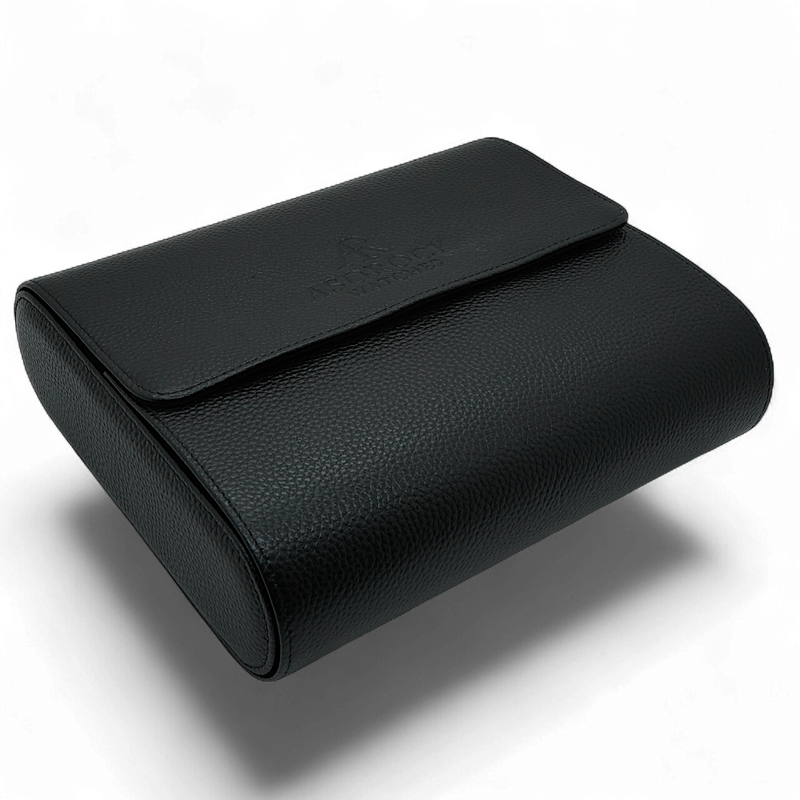 6pcs Black litchi leather watch case