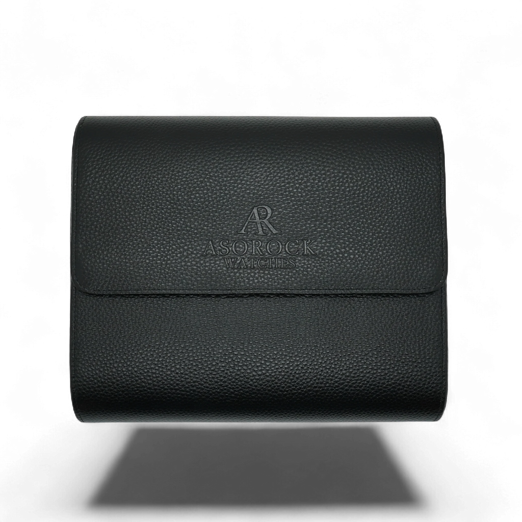 6pcs Black litchi leather watch case - from ASOROCK WATCHES  a black african american owned luxury unique watch brand with swiss rolex, Audemars Piguet, patek homage inspired style watches. Also a custom vvs moissanite diamond watch maker.