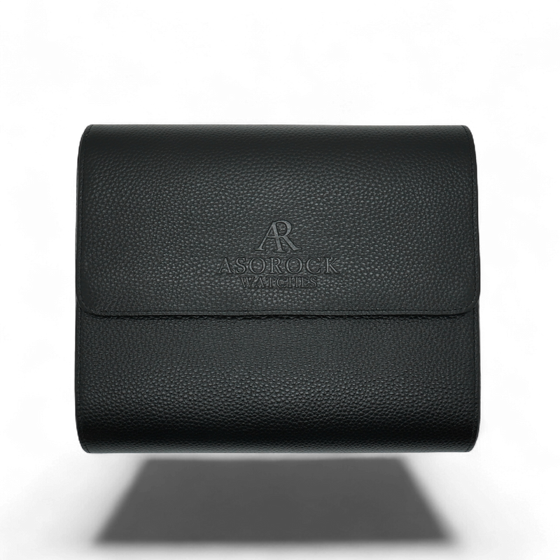6pcs Black litchi leather watch case