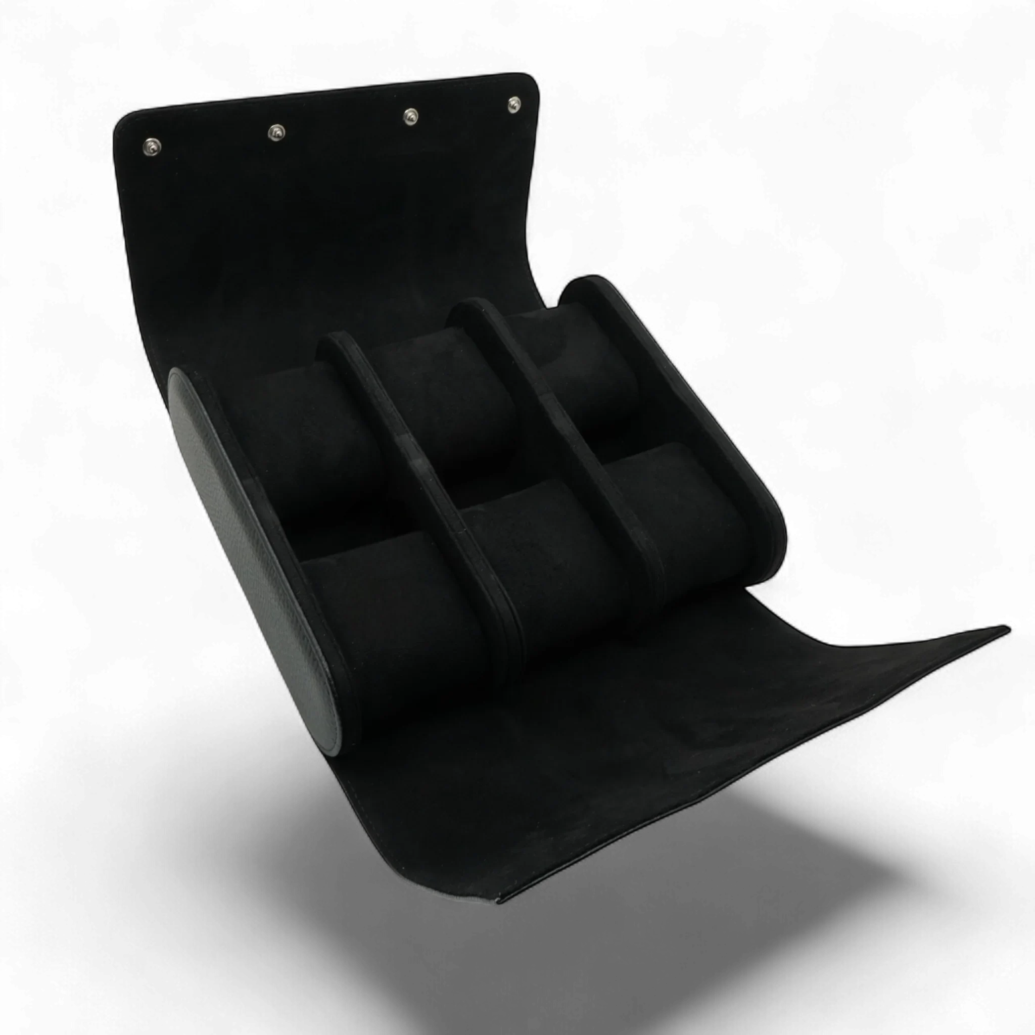 6pcs Black litchi leather watch case - from ASOROCK WATCHES  a black african american owned luxury unique watch brand with swiss rolex, Audemars Piguet, patek homage inspired style watches. Also a custom vvs moissanite diamond watch maker.