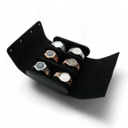 6pcs Black litchi leather watch case - from ASOROCK WATCHES  a black african american owned luxury unique watch brand with swiss rolex, Audemars Piguet, patek homage inspired style watches. Also a custom vvs moissanite diamond watch maker.