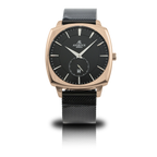 RoseGold/Black Monolith (black mesh strap) - from ASOROCK WATCHES  a black african american owned luxury unique watch brand with swiss rolex, Audemars Piguet, patek homage inspired style watches. Also a custom vvs moissanite diamond watch maker.