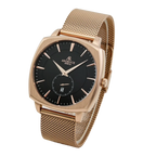 RoseGold/Black Monolith (rosegold mesh strap) - from ASOROCK WATCHES  a black african american owned luxury unique watch brand with swiss rolex, Audemars Piguet, patek homage inspired style watches. Also a custom vvs moissanite diamond watch maker.