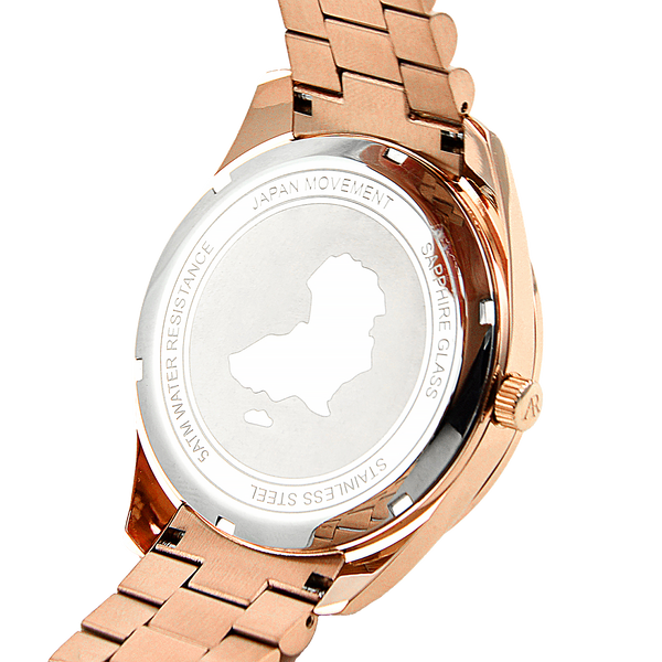Rosegold/black - black leather strap Villa