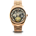 Rosegold/Black Villa Automatic Tourbillon - from ASOROCK WATCHES  a black african american owned luxury unique watch brand with swiss rolex, Audemars Piguet, patek homage inspired style watches. Also a custom vvs moissanite diamond watch maker.