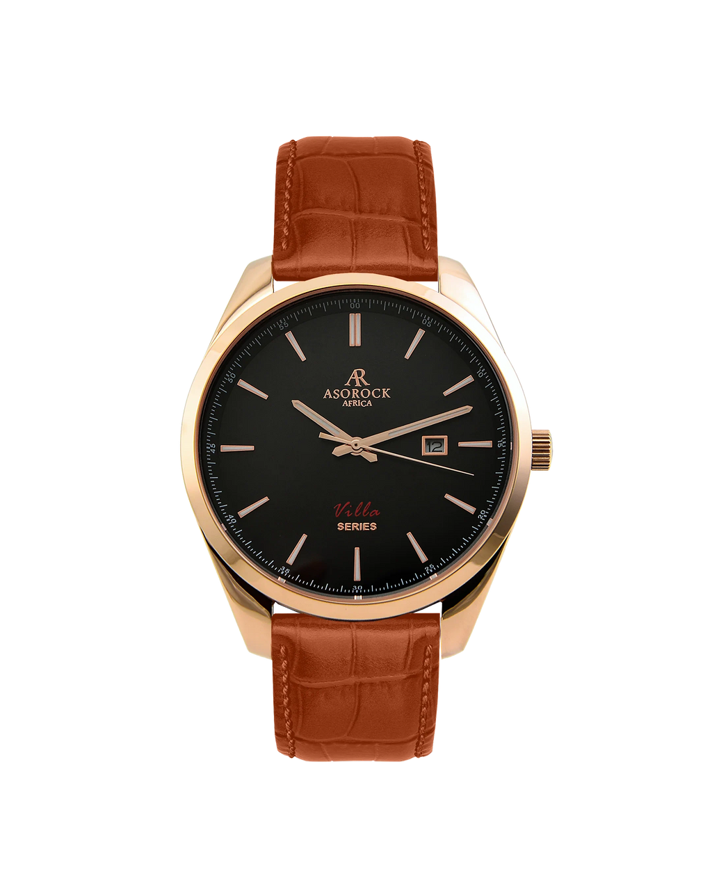 Villa Brown leather strap (select clasp) - from ASOROCK WATCHES  a black african american owned luxury unique watch brand with swiss rolex, Audemars Piguet, patek homage inspired style watches. Also a custom vvs moissanite diamond watch maker.