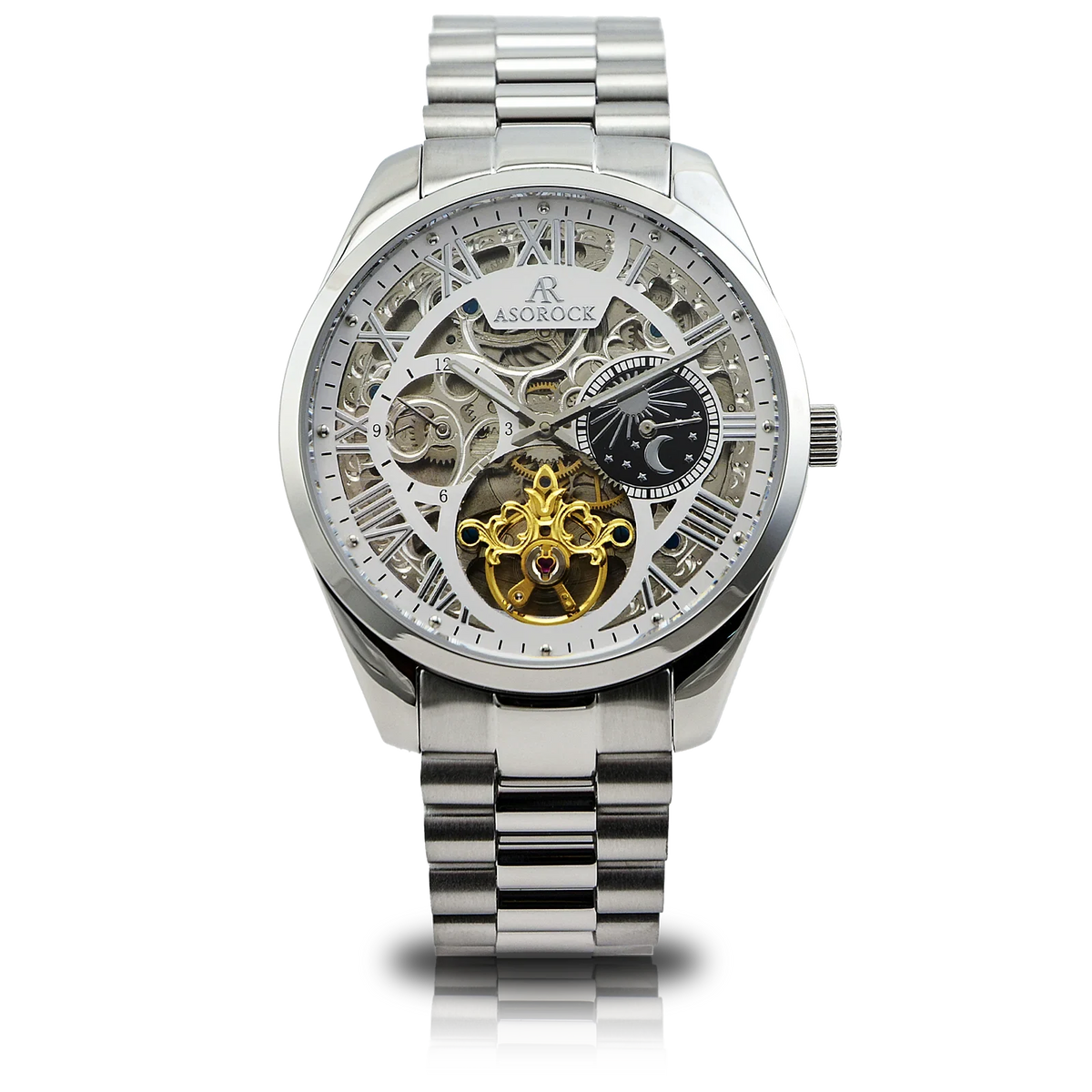 Silver/white Villa automatic, mechanical tourbillon inspired  display picture 2