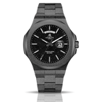 All Black frosted stardust Constellation Day-Date - from ASOROCK WATCHES  a black african american owned luxury unique watch brand with swiss rolex, Audemars Piguet, patek homage inspired style watches. Also a custom vvs moissanite diamond watch maker. 