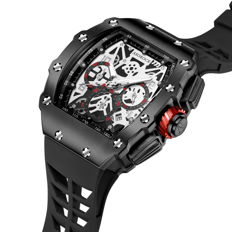 All Black Motorsport - from ASOROCK WATCHES  a black african american owned luxury unique watch brand with swiss rolex, Audemars Piguet, patek homage inspired style watches. Also a custom vvs moissanite diamond watch maker. 