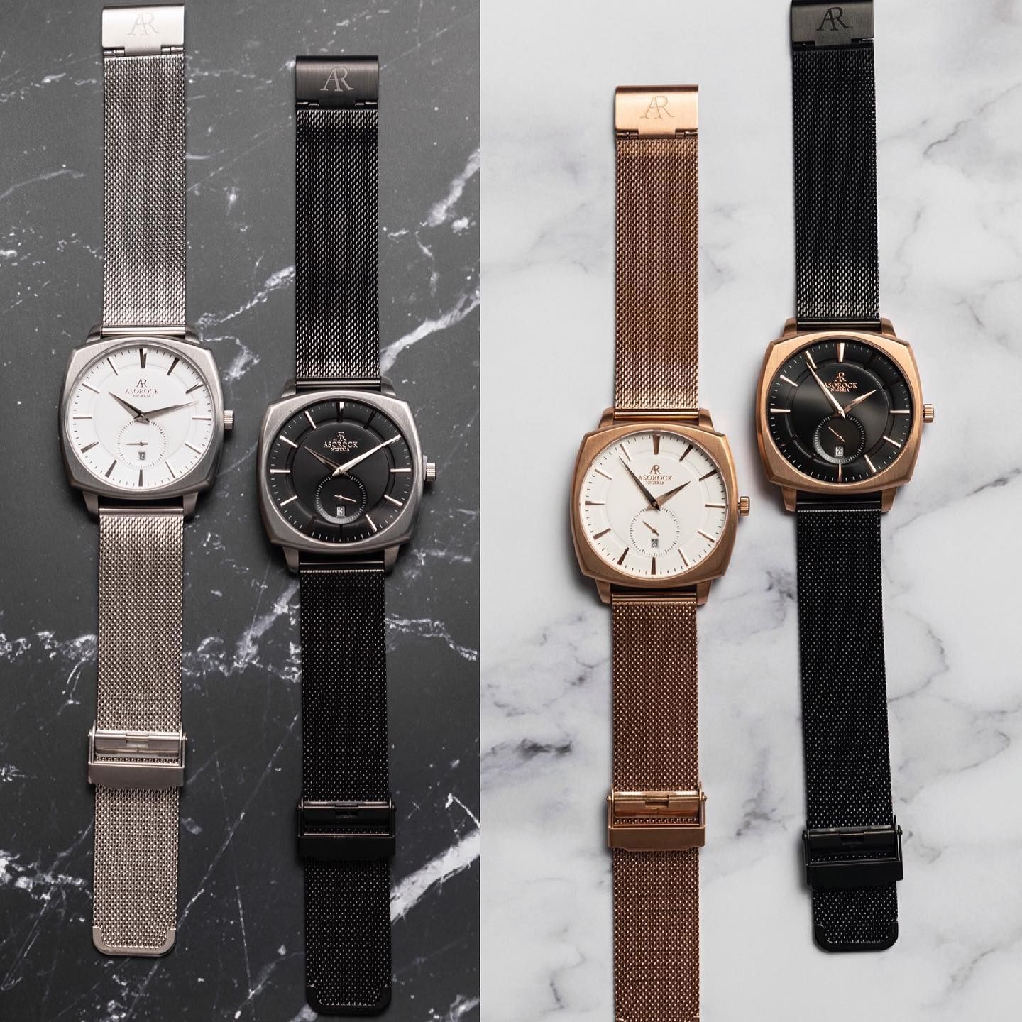 Silver/White Monolith (PRE-ORDER RESTOCK SHIPS OUT IN OCTOBER) - from ASOROCK WATCHES  a black african american owned luxury unique watch brand with swiss rolex, Audemars Piguet, patek homage inspired style watches. Also a custom vvs moissanite diamond watch maker.