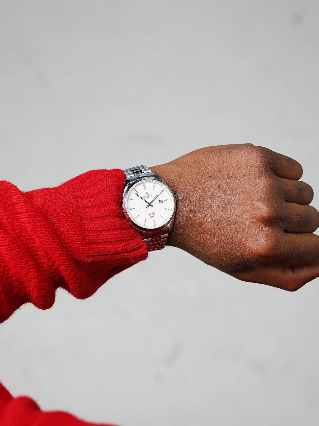 Silver/white villa - from ASOROCK WATCHES  a black african american owned luxury unique watch brand with swiss rolex, Audemars Piguet, patek homage inspired style watches. Also a custom vvs moissanite diamond watch maker.