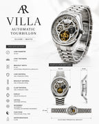silver/white Villa Automatic Tourbillon (Pre-order ships out in August)