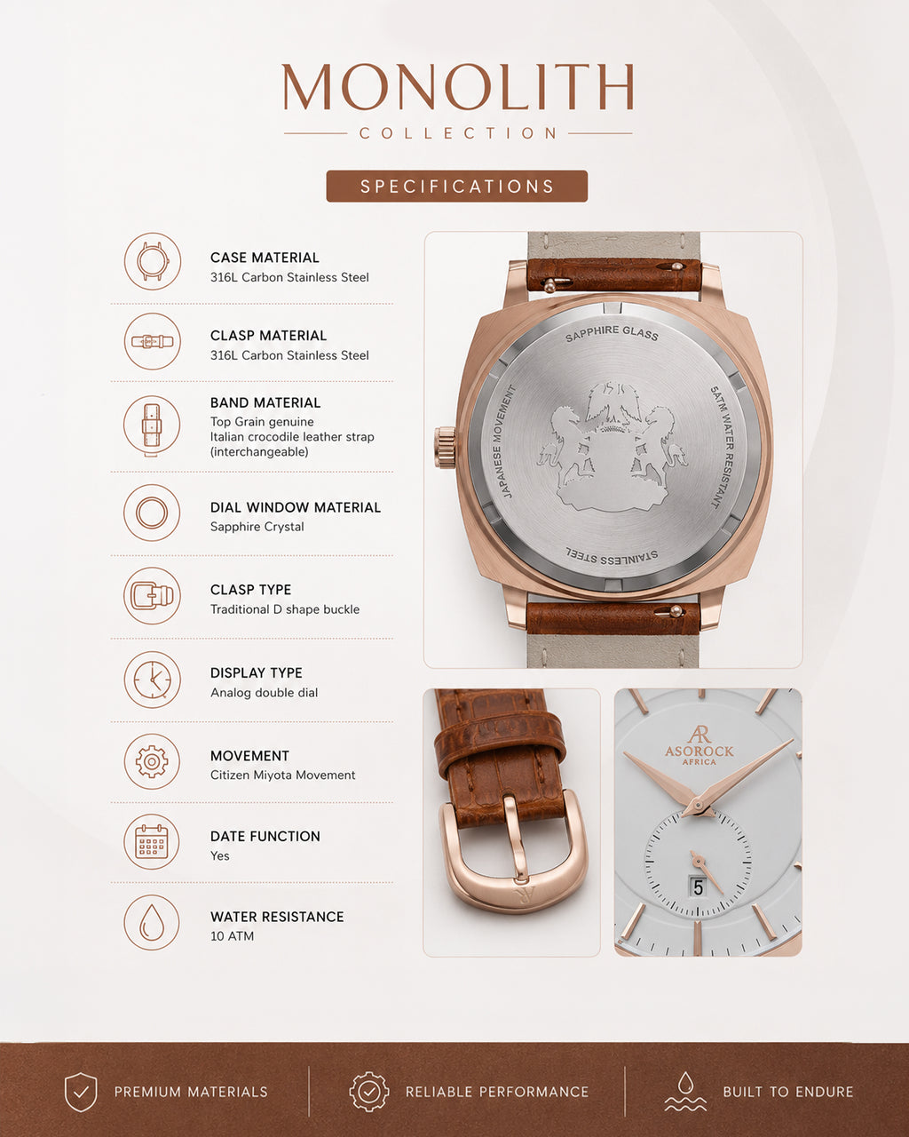 RoseGold/White Monolith