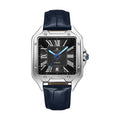 Silver/Black - navy blue strap Diplomat - from ASOROCK WATCHES  a black african american owned luxury unique watch brand with swiss rolex, Audemars Piguet, patek homage inspired style watches. Also a custom vvs moissanite diamond watch maker.