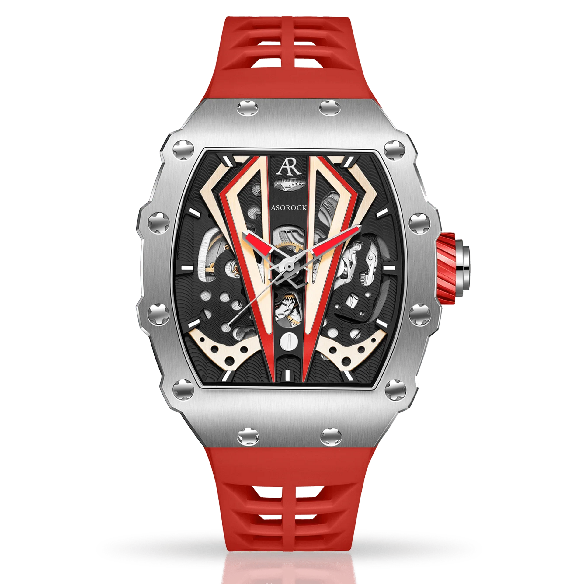 Silver/red Motorsport V2 automatic - richard mille homage style