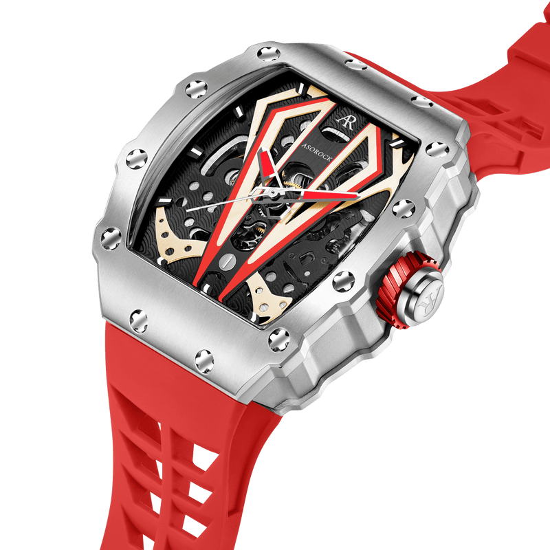 Silver red Motorsport V2 automatic richard mille homage style