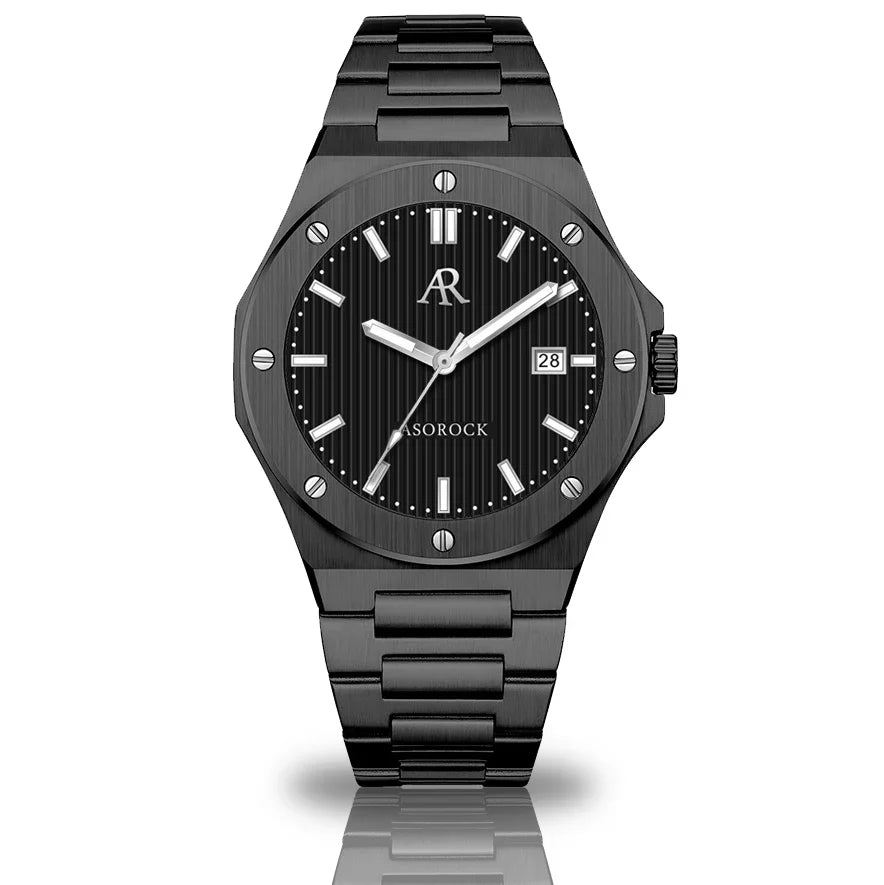 All black Mansa - from ASOROCK WATCHES  a black african american owned luxury unique watch brand with swiss rolex AP homage style watches 