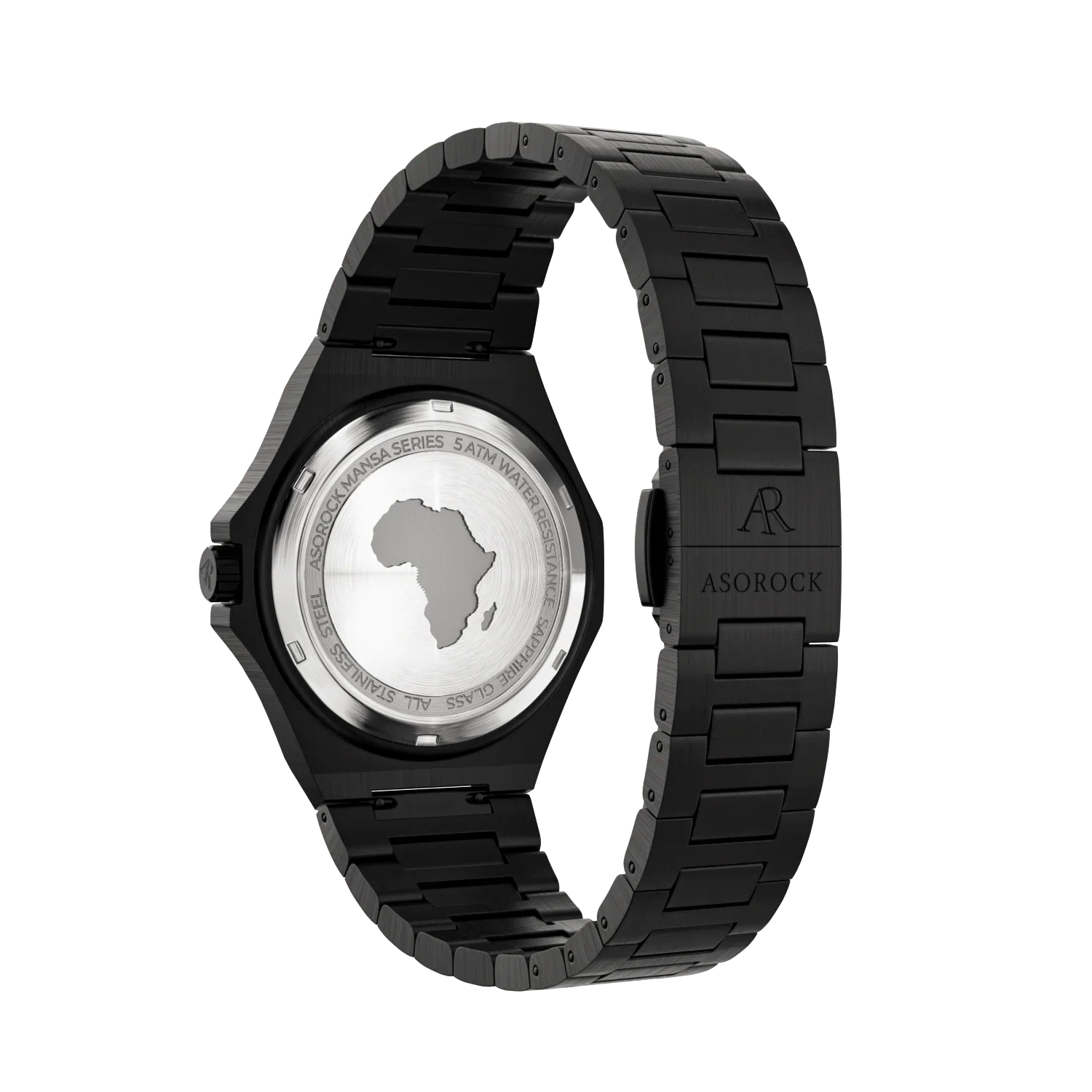 All black Mansa - from ASOROCK WATCHES  a black african american owned luxury unique watch brand with swiss rolex AP homage style watches 