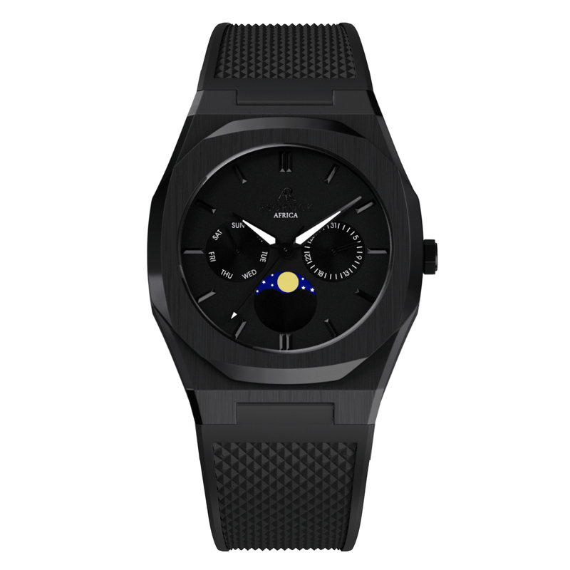 All Black Transporter - from ASOROCK WATCHES  a black african american owned luxury unique watch brand with swiss rolex AP homage style watches 