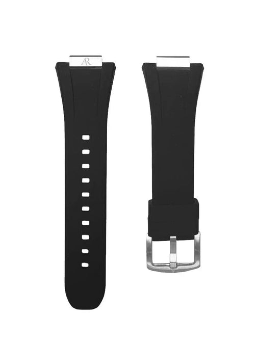 black rubber smartwatch case strap - from ASOROCK WATCHES  a black african american owned luxury unique watch brand with swiss rolex AP homage style watches 