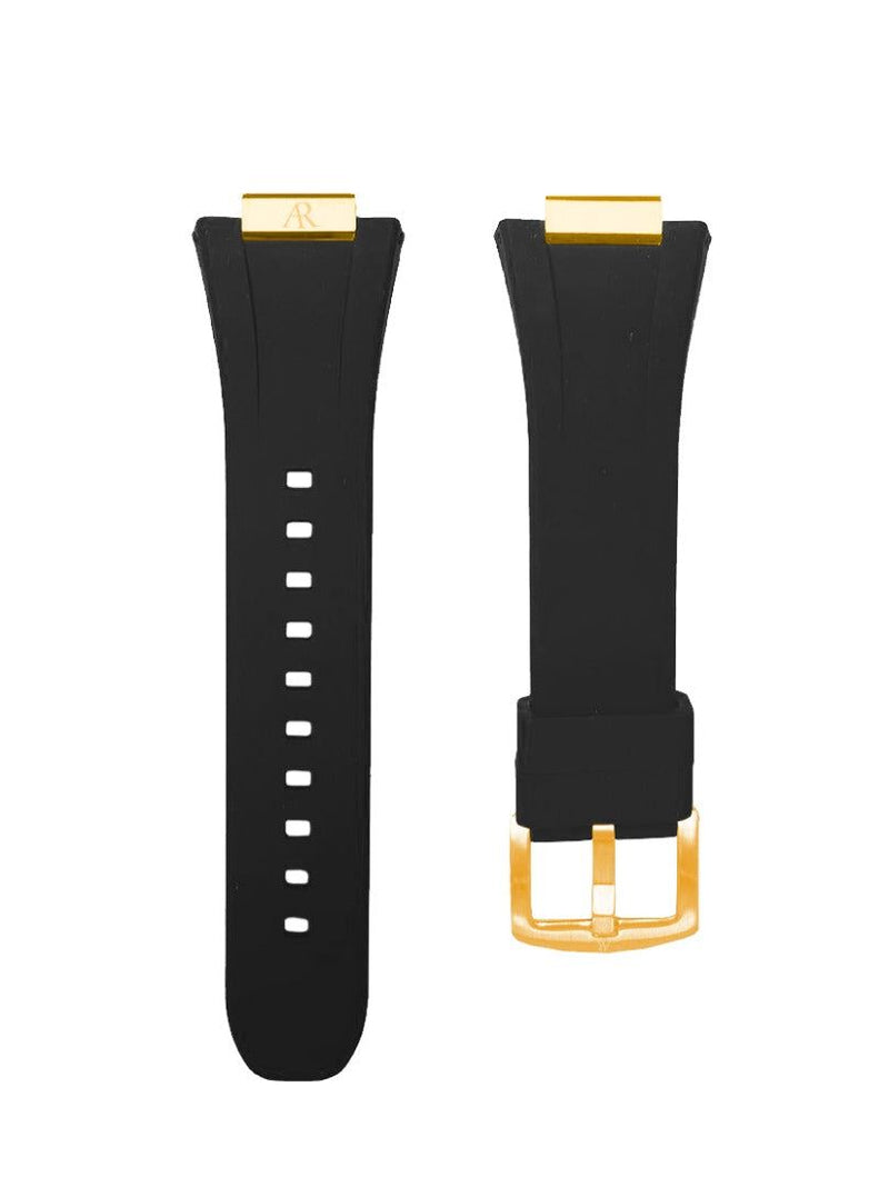 black rubber smartwatch case strap - from ASOROCK WATCHES  a black african american owned luxury unique watch brand with swiss rolex AP homage style watches 
