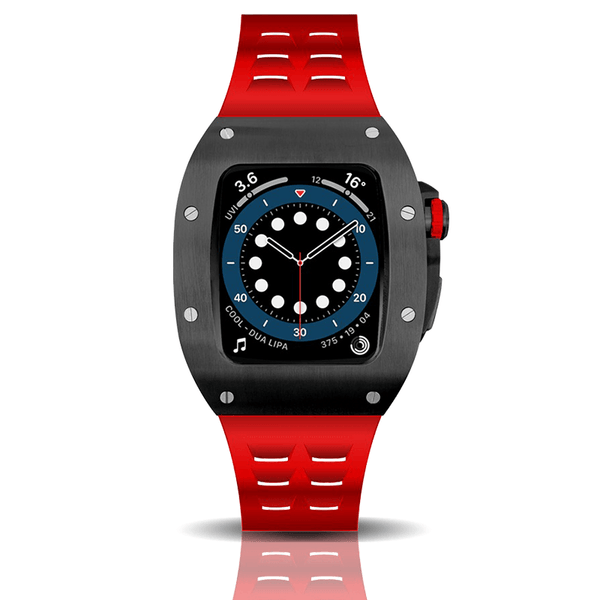 black/red Smartwatch Sports case - from ASOROCK WATCHES  a black african american owned luxury unique watch brand with swiss rolex AP homage style watches 