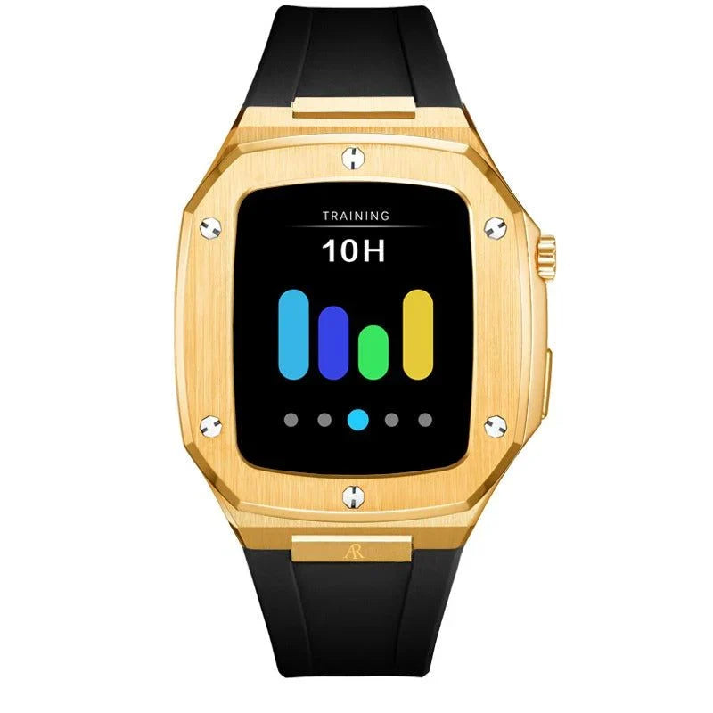 Gold smartwatch case - from ASOROCK WATCHES  a black african american owned luxury unique watch brand with swiss rolex AP homage style watches 