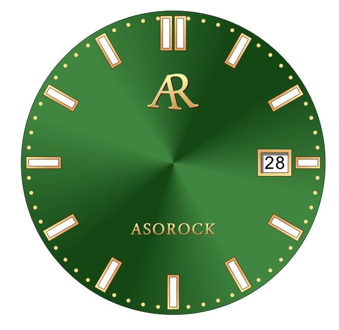Gold/Green Mansa - from ASOROCK WATCHES  a black african american owned luxury unique watch brand with swiss rolex AP homage style watches 