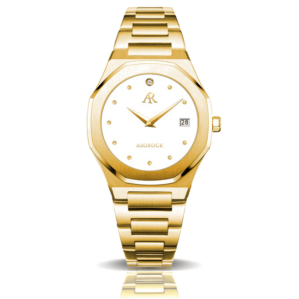 Gold/White goddess - from ASOROCK WATCHES  a black african american owned luxury unique watch brand with swiss rolex AP homage style watches 