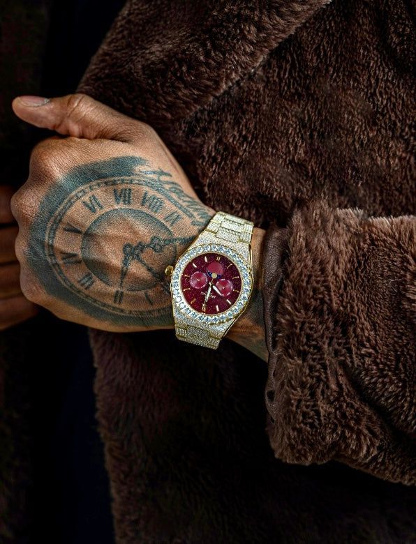 Iced transporter - Big diamond bezel - Fully iced strap - from ASOROCK WATCHES  a black african american owned luxury unique watch brand with swiss rolex, Audemars Piguet, patek homage inspired style watches. Also a custom vvs moissanite diamond watch maker. 