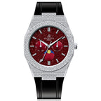 Iced transporter - small diamond bezel - rubber strap - from ASOROCK WATCHES  a black african american owned luxury unique watch brand with swiss rolex, Audemars Piguet, patek homage inspired style watches. Also a custom vvs moissanite diamond watch maker. 