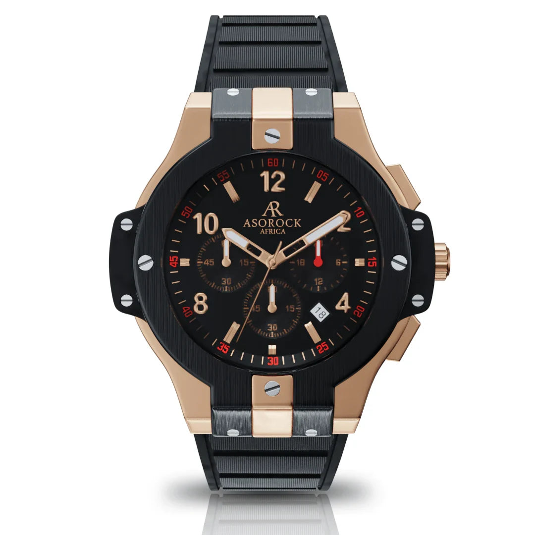 RoseGold SpeedRacer 2.0 - from ASOROCK WATCHES  a black african american owned luxury unique watch brand with swiss rolex AP homage style watches 