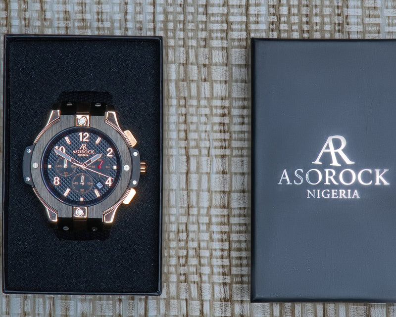 RoseGold SpeedRacer - from ASOROCK WATCHES  a black african american owned luxury unique watch brand with swiss rolex AP homage style watches 