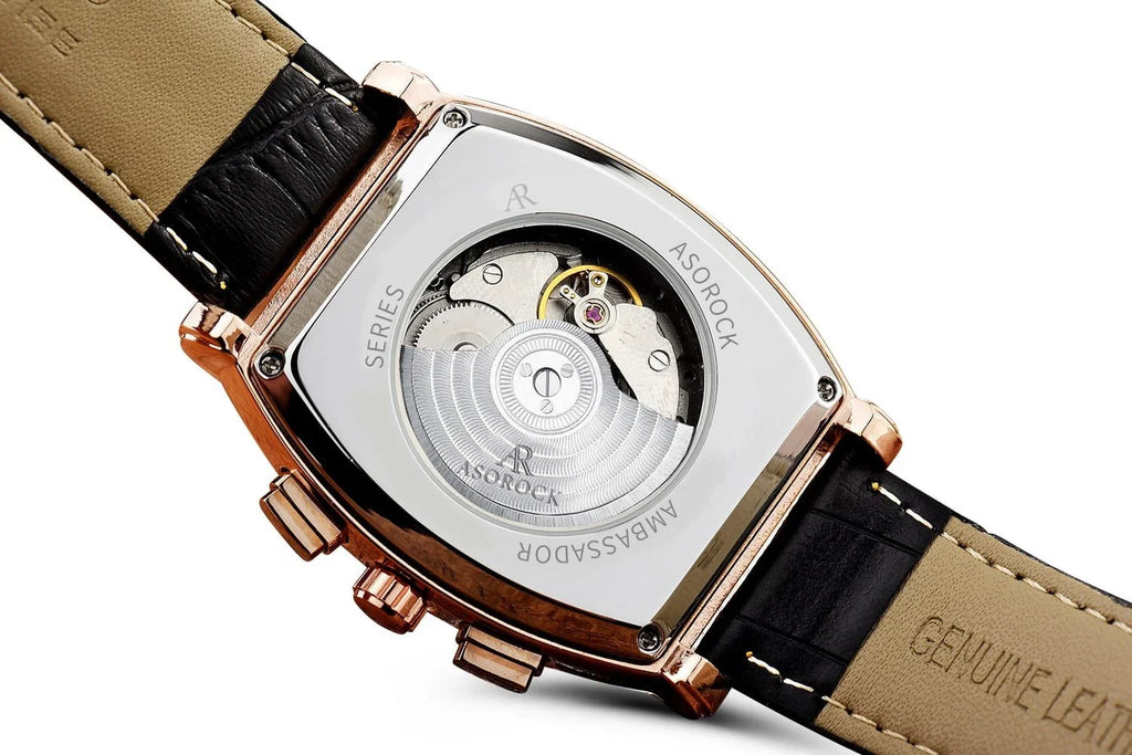 Rosegold/Black Ambassador - from ASOROCK WATCHES  a black african american owned luxury unique watch brand with swiss rolex AP homage style watches 