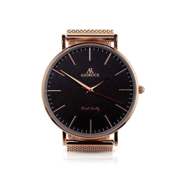 RoseGold/Black FirstLady - from ASOROCK WATCHES  a black african american owned luxury unique watch brand with swiss rolex AP homage style watches 