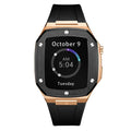 rosegold/black rubber smartwatch case - from ASOROCK WATCHES  a black african american owned luxury unique watch brand with swiss rolex AP homage style watches 