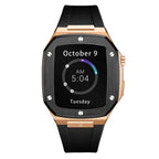 rosegold/black rubber smartwatch case - from ASOROCK WATCHES  a black african american owned luxury unique watch brand with swiss rolex AP homage style watches 
