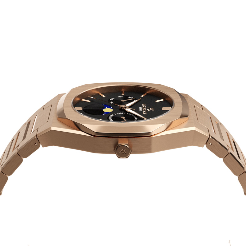 Rosegold/Black Transporter - from ASOROCK WATCHES  a black african american owned luxury unique watch brand with swiss rolex AP homage style watches 