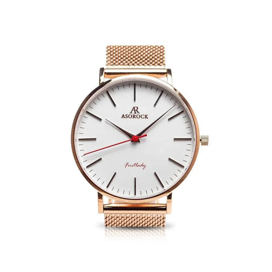 RoseGold/White FirstLady - from ASOROCK WATCHES  a black african american owned luxury unique watch brand with swiss rolex AP homage style watches 