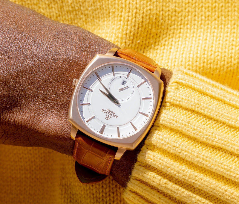 RoseGold/White Monolith - from ASOROCK WATCHES  a black african american owned luxury unique watch brand with swiss rolex AP homage style watches 