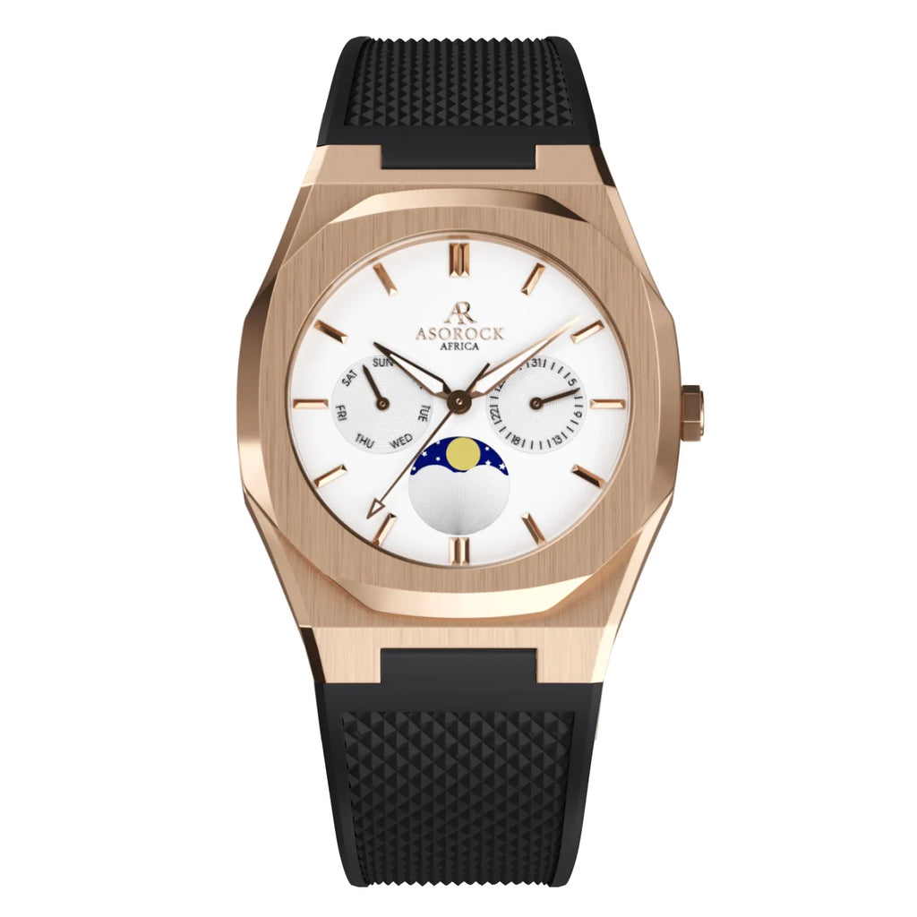 Rosegold/White Transporter - from ASOROCK WATCHES  a black african american owned luxury unique watch brand with swiss rolex AP homage style watches 