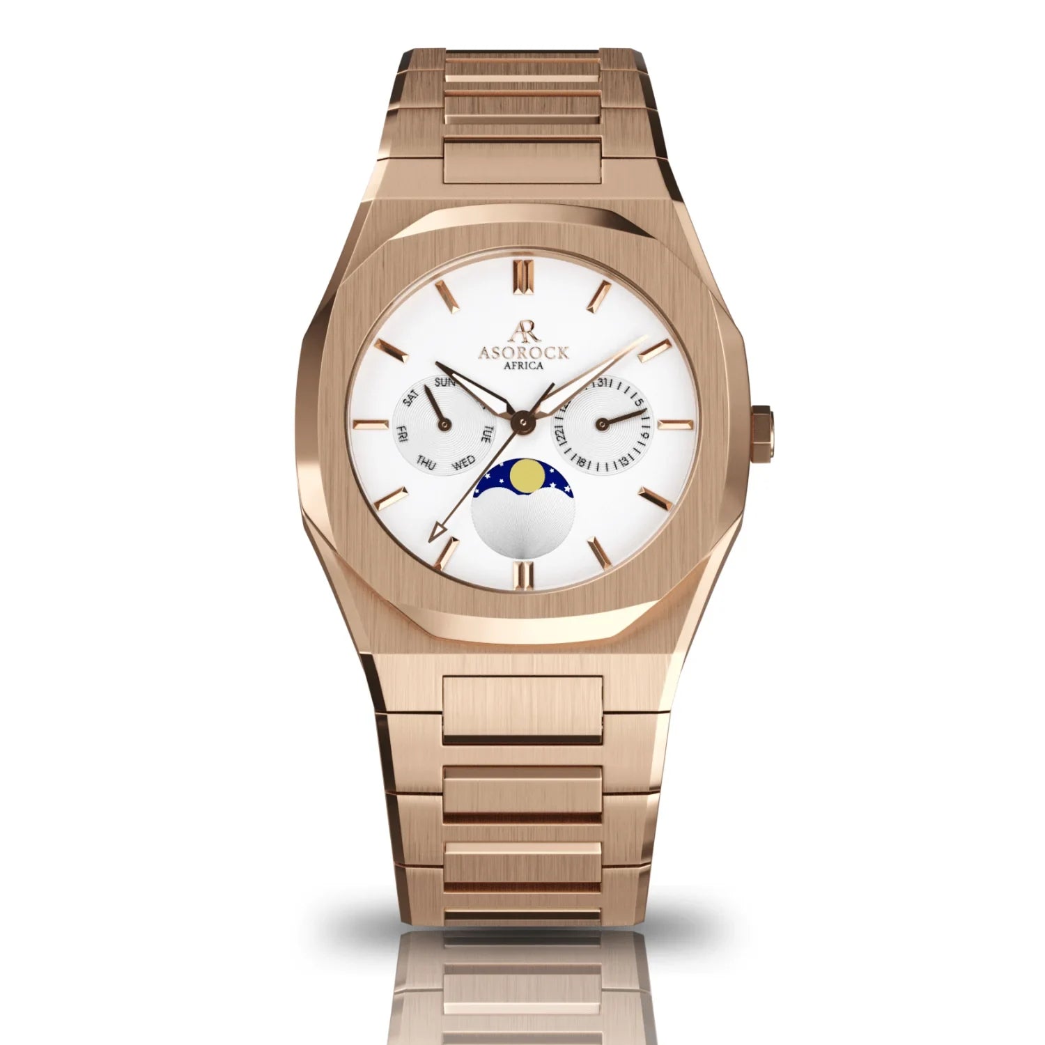 Rosegold/White Transporter - from ASOROCK WATCHES  a black african american owned luxury unique watch brand with swiss rolex AP homage style watches 