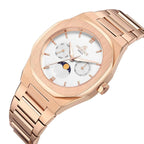 Rosegold/White Transporter - from ASOROCK WATCHES  a black african american owned luxury unique watch brand with swiss rolex, Audemars Piguet, patek homage inspired style watches. Also a custom vvs moissanite diamond watch maker. 