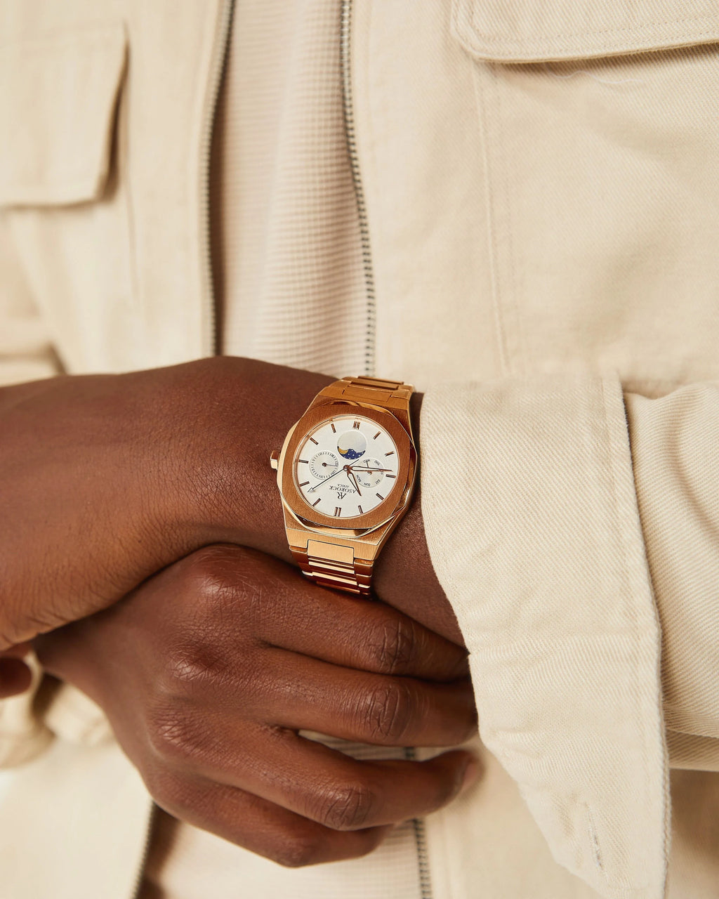 Rosegold/White Transporter - from ASOROCK WATCHES  a black african american owned luxury unique watch brand with swiss rolex AP homage style watches 