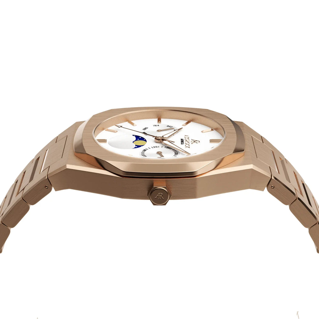 Rosegold/White Transporter - from ASOROCK WATCHES  a black african american owned luxury unique watch brand with swiss rolex AP homage style watches 